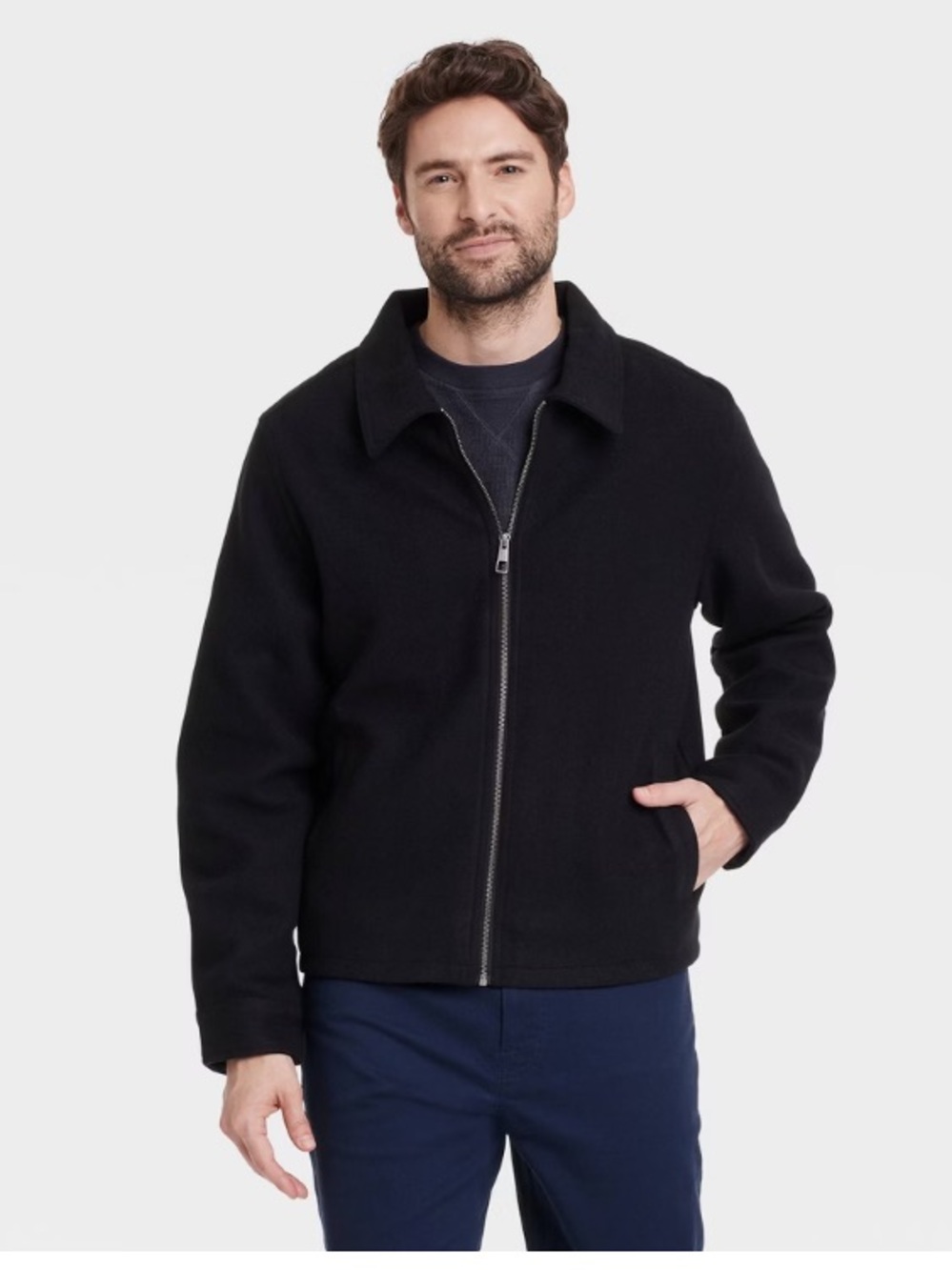 New! Men's Harrington Bomber Jacket - Goodfellow & Co™ Black Size XL